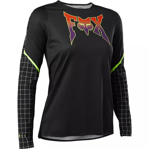 Fox Racing Flexair Long Sleeve MTB Jersey - Womens - Celz - Black For Cheap